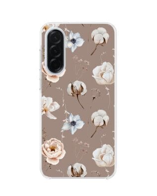 Etui do Samsung Galaxy A36 5G z MagSafe przeźroczyste, silikonowe Flexi, akwarelowe kwiatki