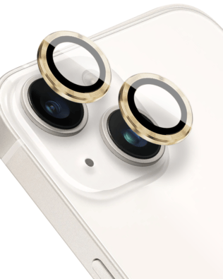 Metalowa osłona obiektywu aparatu ze szkła hartowanego 9H do iPhone 13, 1 zestaw, złota