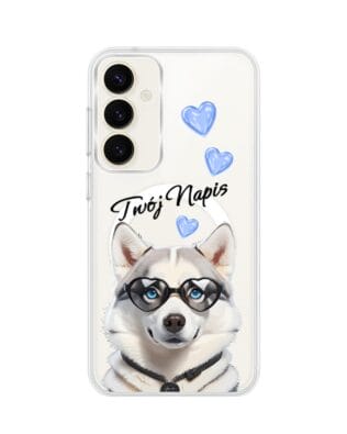 Etui do Samsung Galaxy S23 z MagSafe przeźroczyste, silikonowe Flexi, Puppy Love, pies rasy Husky