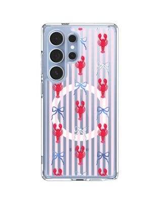 Etui do Samsung Galaxy S25 Ultra z MagSafe przeźroczyste, silikonowe Flexi, krab i kokardki