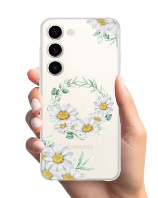 Etui do Samsung Galaxy S23 FE 5G przeźroczyste, silikonowe Flexi, wianek stokrotek