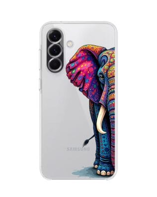 Etui do Samsung Galaxy A56 5G przeźroczyste, silikonowe Flexi, Dzika Mandala, Słoń