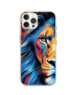 Etui do iPhone 12 Pro Max przeźroczyste, silikonowe Flexi, Dzika Mandala, Lwie spojrzenie