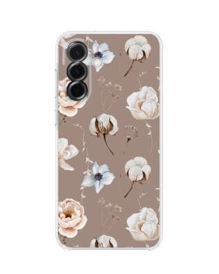 Etui do Samsung Galaxy A36 5G przeźroczyste, silikonowe Flexi, akwarelowe kwiatki