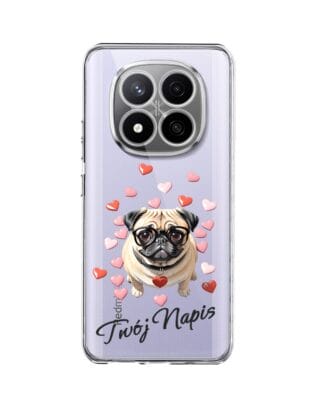 Etui do Xiaomi Redmi Note 14 Pro 4G przeźroczyste, silikonowe Flexi, Puppy Love, pies rasy Mops