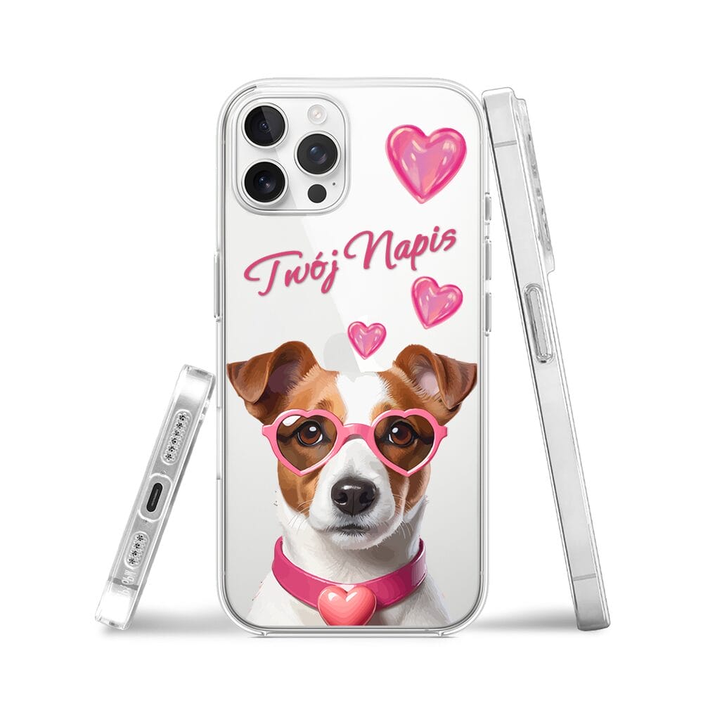 Etui do iPhone 12 Pro Max przeźroczyste, silikonowe Flexi, Puppy Love, pies rasy Jack Russell Terrier - obrazek 3