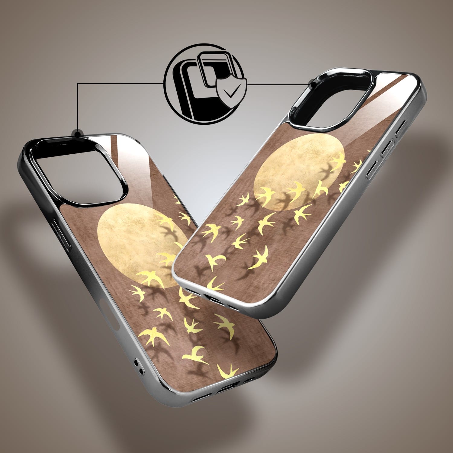 Etui do iPhone 16 Pro Max IBIZU Elite Glass z MagSafe Magia Azji, Taniec jaskółek, czarne - obrazek 3