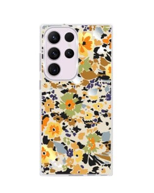 Etui do Samsung Galaxy S23 Ultra z MagSafe przeźroczyste, silikonowe Flexi, malowane kwiatki