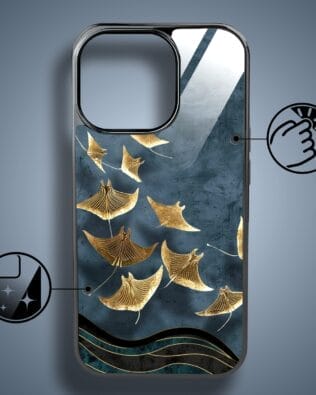 Etui do iPhone 16 Pro Max IBIZU Elite Glass z MagSafe Magia Azji, Morze, Lot płaszczek, czarne