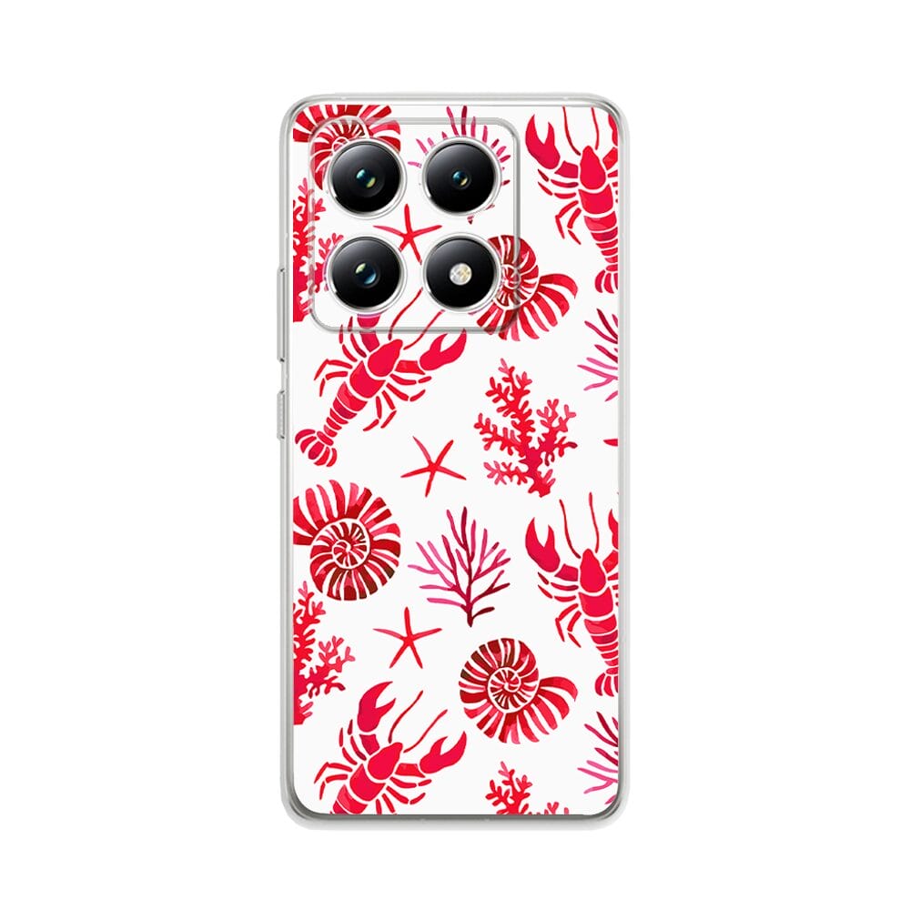 Etui do Xiaomi 14T przeźroczyste, silikonowe Flexi, krab, muszle