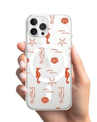 Etui do iPhone 12 Pro Max z MagSafe przeźroczyste, silikonowe Flexi, wakacyjne wzory