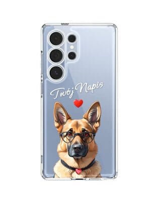 Etui do Samsung Galaxy S25 Ultra przeźroczyste, silikonowe Flexi, Puppy Love, pies rasy Owczarek Niemiecki