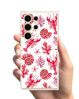 Etui do Samsung Galaxy S24 Ultra przeźroczyste, silikonowe Flexi, krab, muszle