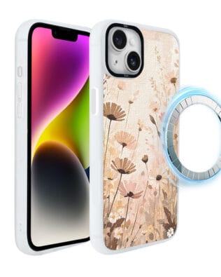 Etui do iPhone 14 Plus IBIZU DropGuard Matt z MagSafe, Boho, Kwiatowa łąka