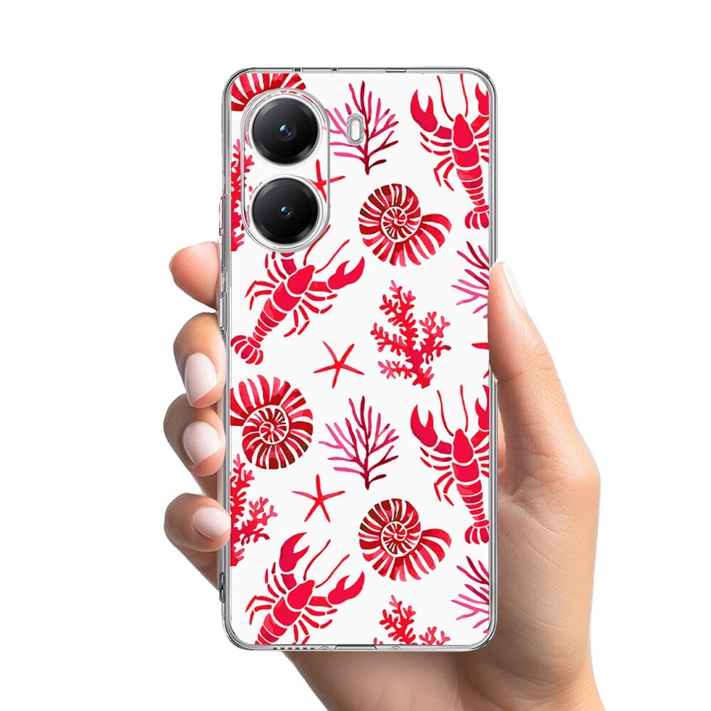 Etui do Xiaomi POCO X7 Pro przeźroczyste, silikonowe Flexi, krab, muszle - obrazek 2