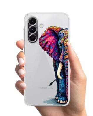 Etui do Samsung Galaxy A56 5G przeźroczyste, silikonowe Flexi, Dzika Mandala, Słoń
