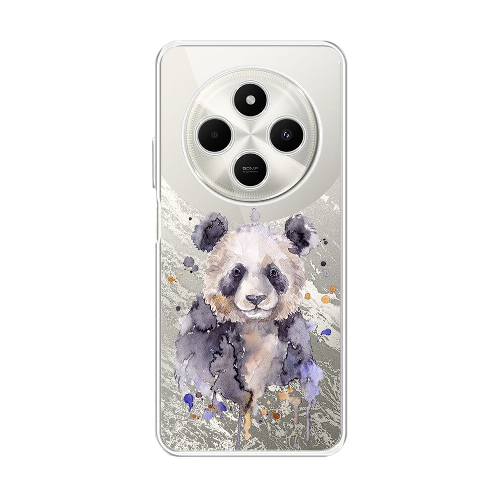 Etui do Xiaomi POCO C75 przeźroczyste, silikonowe Flexi, Akwarelowe Zoo, Panda