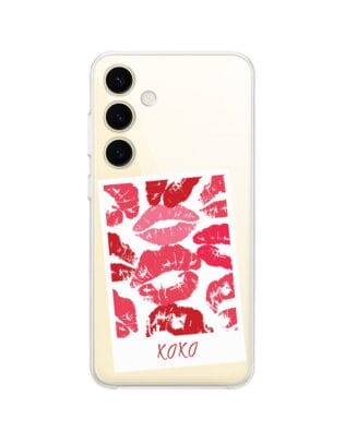 Etui do Samsung Galaxy S24 Plus przeźroczyste, silikonowe Flexi, pocałunki, polaroid