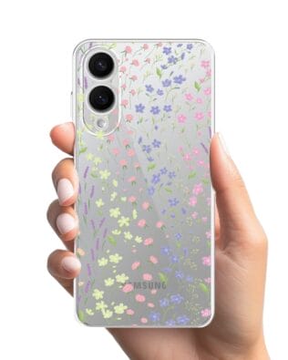 Etui do Samsung Galaxy S25 Edge przeźroczyste, silikonowe Flexi, kwiaty polne