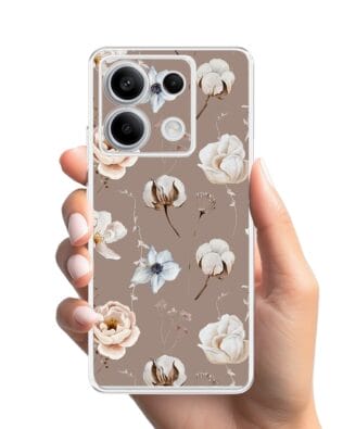 Etui do Xiaomi Redmi Note 13 Pro 5G przeźroczyste, silikonowe Flexi, akwarelowe kwiatki