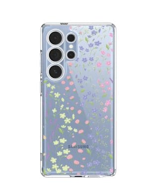 Etui do Samsung Galaxy S25 Ultra przeźroczyste, silikonowe Flexi, kwiaty polne