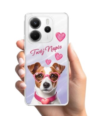 Etui do Xiaomi Redmi Note 14 5G przeźroczyste, silikonowe Flexi, Puppy Love, pies rasy Jack Russell Terrier