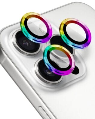 Metalowa osłona obiektywu aparatu ze szkła hartowanego 9H do iPhone 16 Pro, 1 zestaw, kameleon