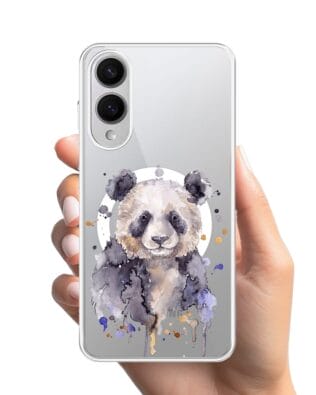 Etui do Samsung Galaxy S25 Edge z MagSafe przeźroczyste, silikonowe Flexi, Akwarelowe Zoo, Panda