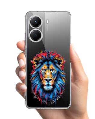 Etui do Xiaomi POCO X7 Pro przeźroczyste, silikonowe Flexi, Dzika Mandala, Lew