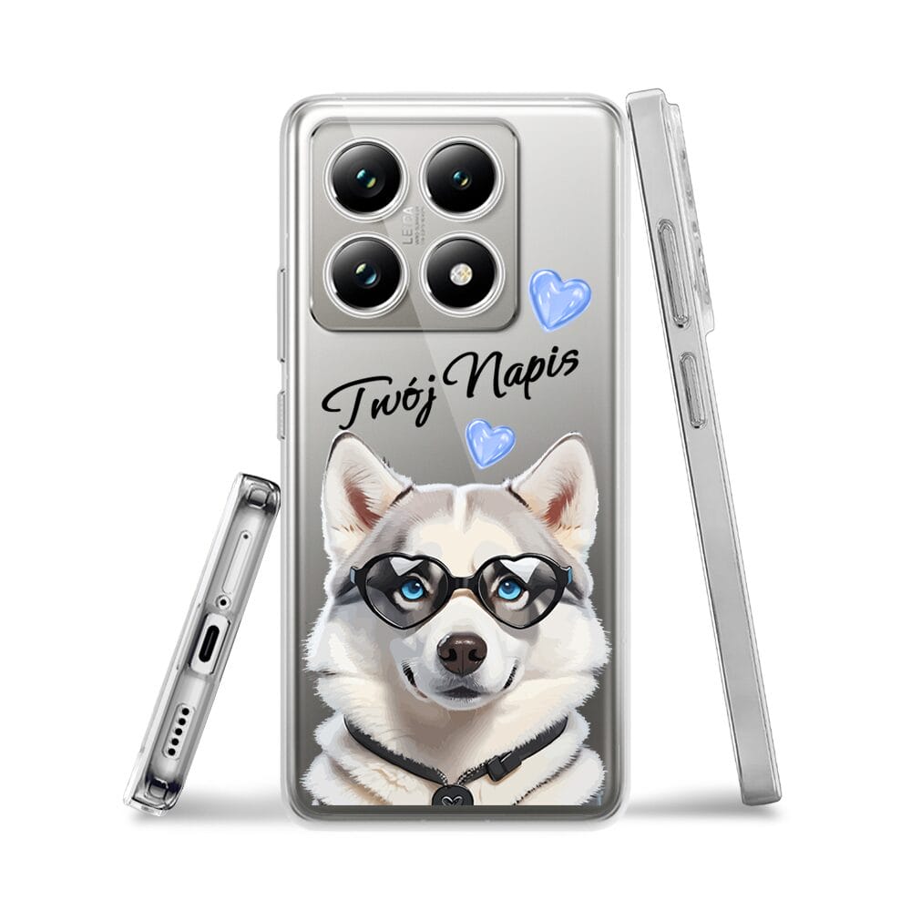 Etui do Xiaomi 14T Pro przeźroczyste, silikonowe Flexi, Puppy Love, pies rasy Husky - obrazek 3