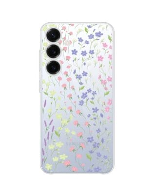 Etui do Samsung Galaxy S25 przeźroczyste, silikonowe Flexi, kwiaty polne