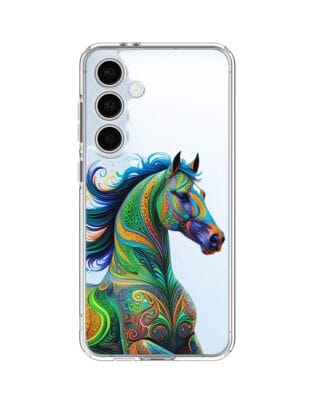 Etui do Samsung Galaxy S24 FE przeźroczyste, silikonowe Flexi, Dzika Mandala, Koń
