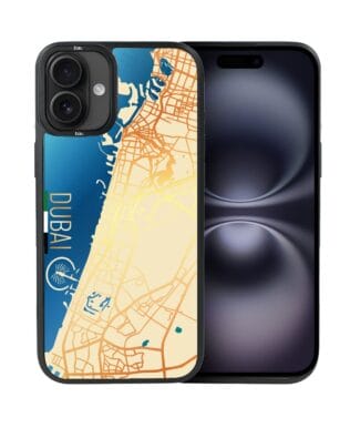 Etui do iPhone 16 Plus IBIZU DropGuard Matt z MagSafe, Mapy Świata, Dubai