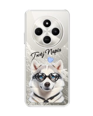 Etui do Xiaomi POCO C75 przeźroczyste, silikonowe Flexi, Puppy Love, pies rasy Husky