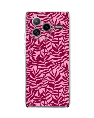 Etui do Xiaomi POCO F7 Ultra przeźroczyste, silikonowe Flexi, bordowe liście