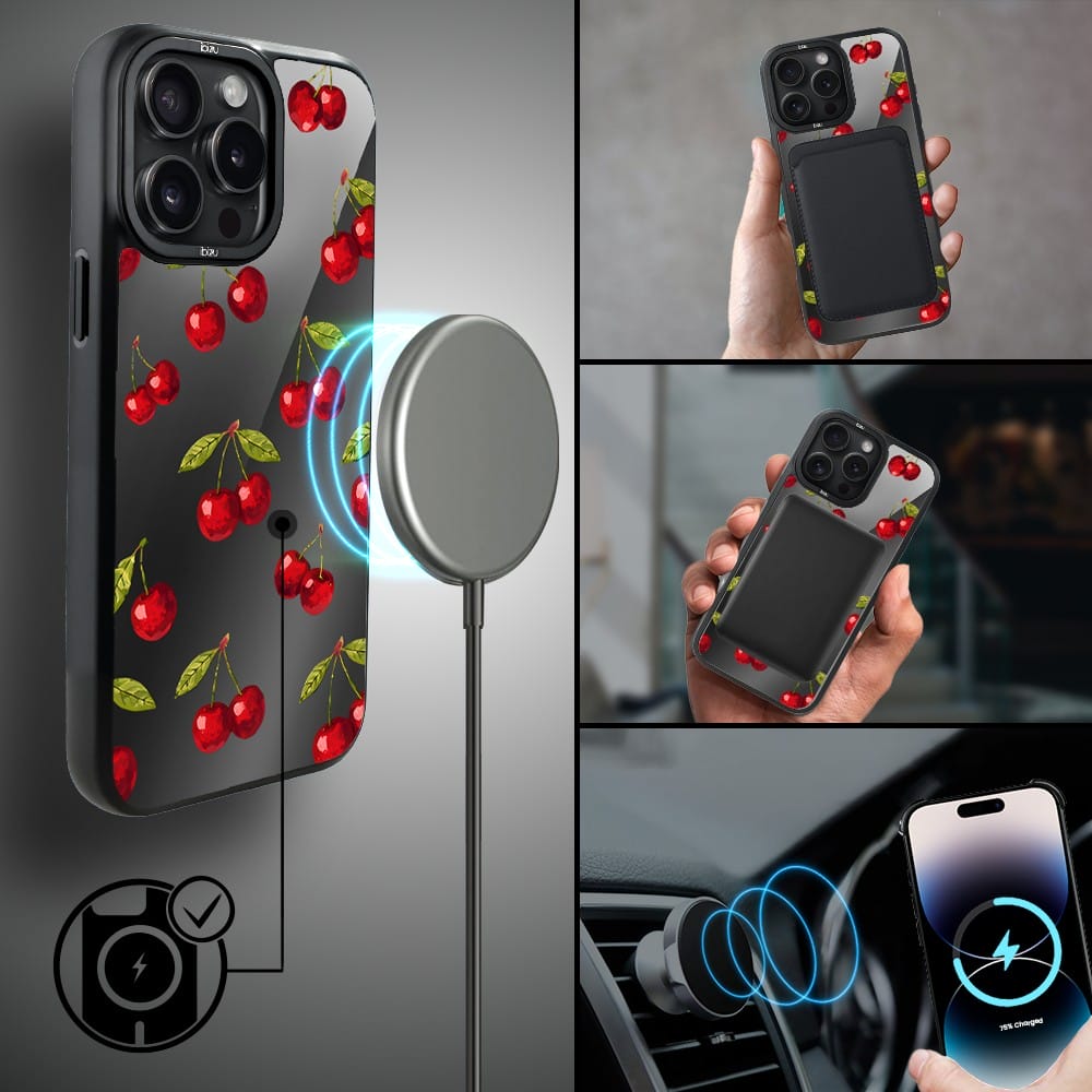 Etui do iPhone 14 Pro Max IBIZU DropGuard Matt z MagSafe, Midnight, Wiśniowa noc - obrazek 8