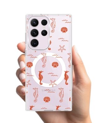 Etui do Samsung Galaxy S23 Ultra z MagSafe przeźroczyste, silikonowe Flexi, wakacyjne wzory