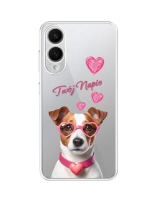 Etui do Samsung Galaxy S25 Edge przeźroczyste, silikonowe Flexi, Puppy Love, pies rasy Jack Russell Terrier
