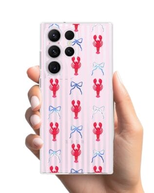 Etui do Samsung Galaxy S23 Ultra przeźroczyste, silikonowe Flexi, krab i kokardki