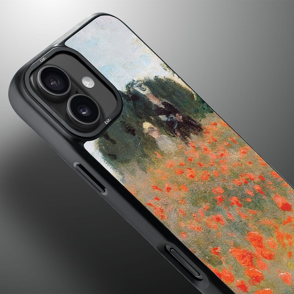 Etui do iPhone 16 IBIZU DropGuard Matt z MagSafe, Claude Monet, pole maków - obrazek 4
