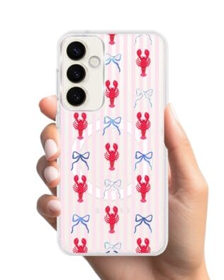 Etui do Samsung Galaxy S23 Plus z MagSafe przeźroczyste, silikonowe Flexi, krab i kokardki