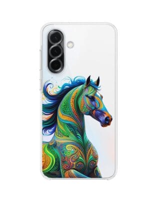 Etui do Samsung Galaxy A36 5G przeźroczyste, silikonowe Flexi, Dzika Mandala, Koń