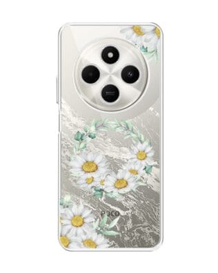 Etui do Xiaomi POCO C75 przeźroczyste, silikonowe Flexi, wianek stokrotek