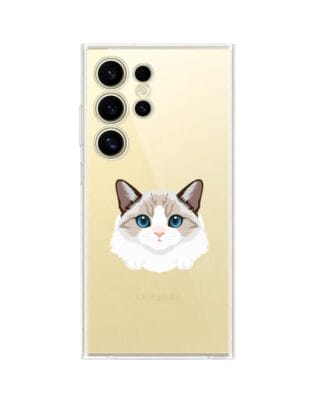 Etui do Samsung Galaxy S24 Ultra przeźroczyste, silikonowe Flexi, kot birmański