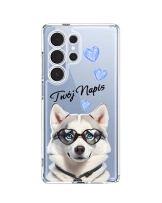 Etui do Samsung Galaxy S25 Ultra przeźroczyste, silikonowe Flexi, Puppy Love, pies rasy Husky