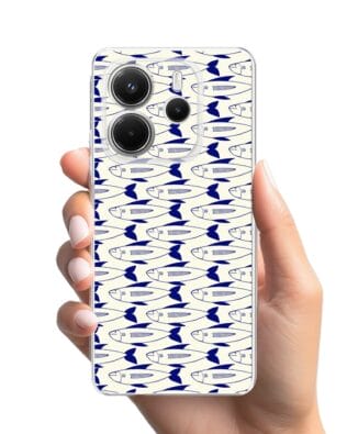 Etui do Xiaomi Redmi Note 14 5G przeźroczyste, silikonowe Flexi, pływające rybki