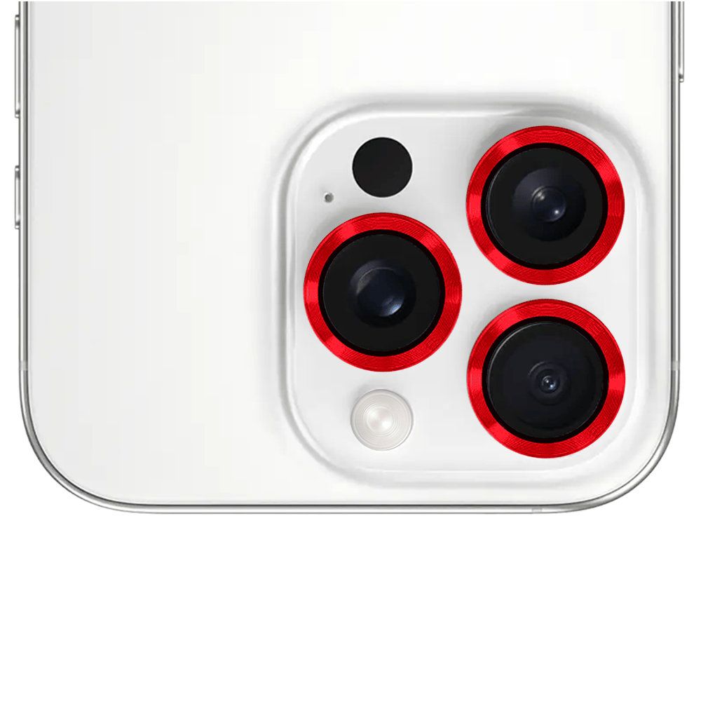 Metalowa osłona obiektywu aparatu ze szkła hartowanego 9H do iPhone 14 Pro, 1 zestaw, czerwona - obrazek 5