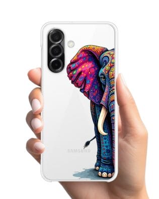 Etui do Samsung Galaxy A26 5G przeźroczyste, silikonowe Flexi, Dzika Mandala, Słoń