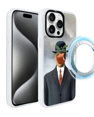 Etui do iPhone 15 Pro Max IBIZU DropGuard Matt z MagSafe, Rene Magritte, syn człowieczy