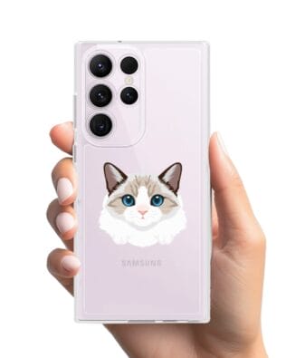 Etui do Samsung Galaxy S23 Ultra przeźroczyste, silikonowe Flexi, kot birmański